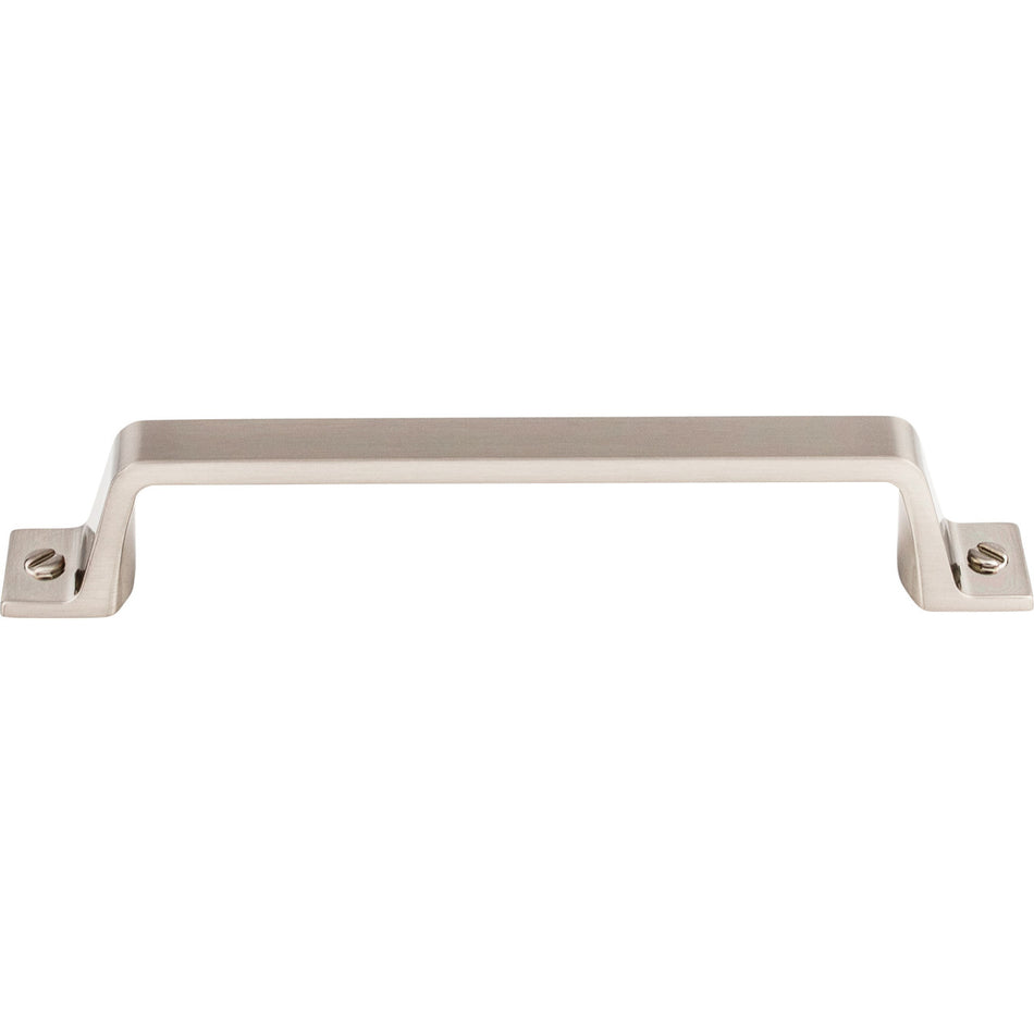 Top Knobs TK744BSN: 5-1/16" cc Channing Flat Bar Cabinet Pull - Brushed Satin Nickel