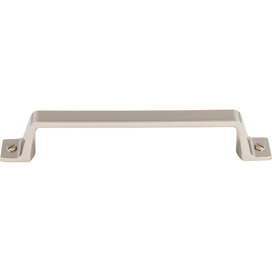 Top Knobs TK744PN: 5-1/16" cc Channing Flat Bar Cabinet Pull - Polished Nickel