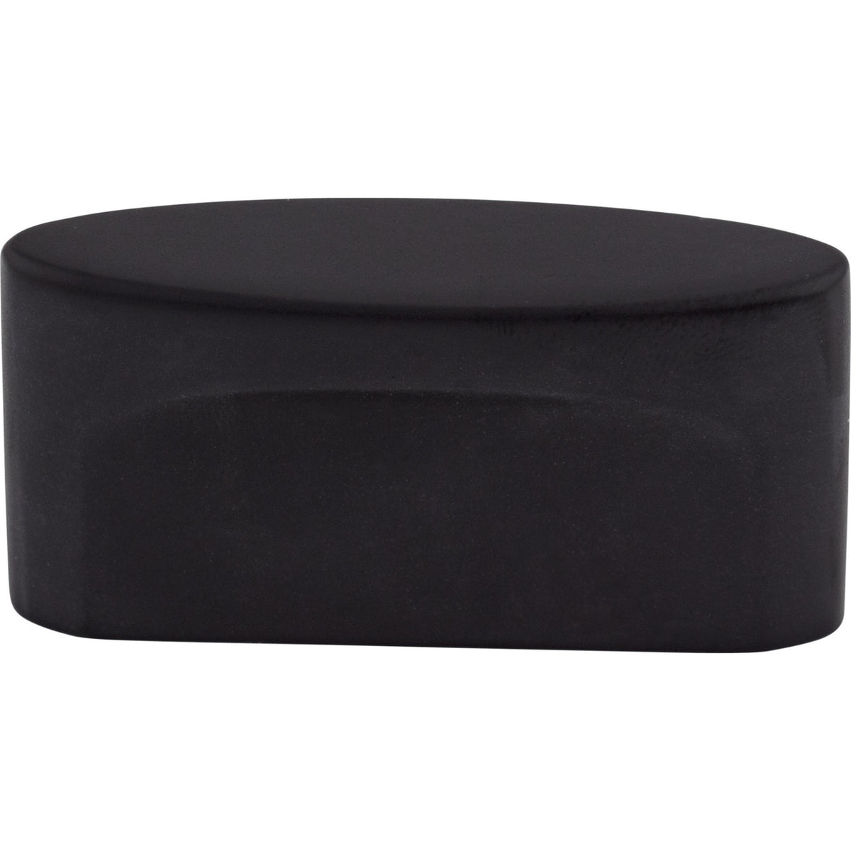 Top Knobs TK74BLK: 1-1/2" cc Sanctuary Oval Slot Cabinet Knob - Flat Black