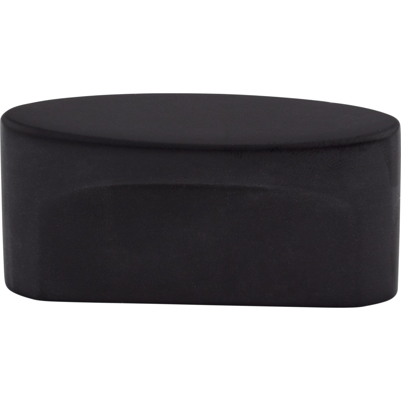 Top Knobs TK74BLK: 1-1/2" cc Sanctuary Oval Slot Cabinet Knob - Flat Black