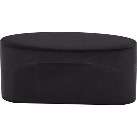 Top Knobs TK74BLK: 1-1/2" cc Sanctuary Oval Slot Cabinet Knob - Flat Black