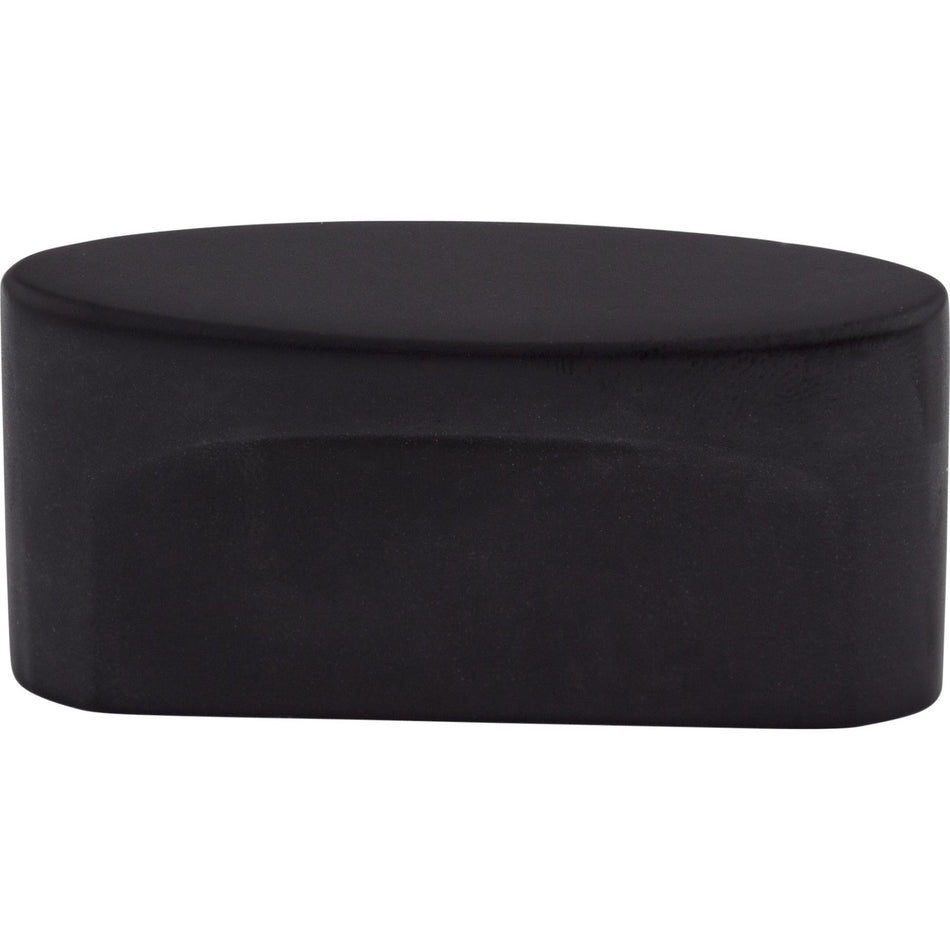 Top Knobs TK74BLK: 1-1/2" cc Sanctuary Oval Slot Cabinet Knob - Flat Black