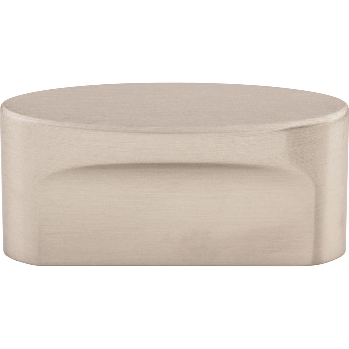 Top Knobs TK74BSN: 1-1/2" cc Sanctuary Oval Slot Cabinet Knob - Brushed Satin Nickel