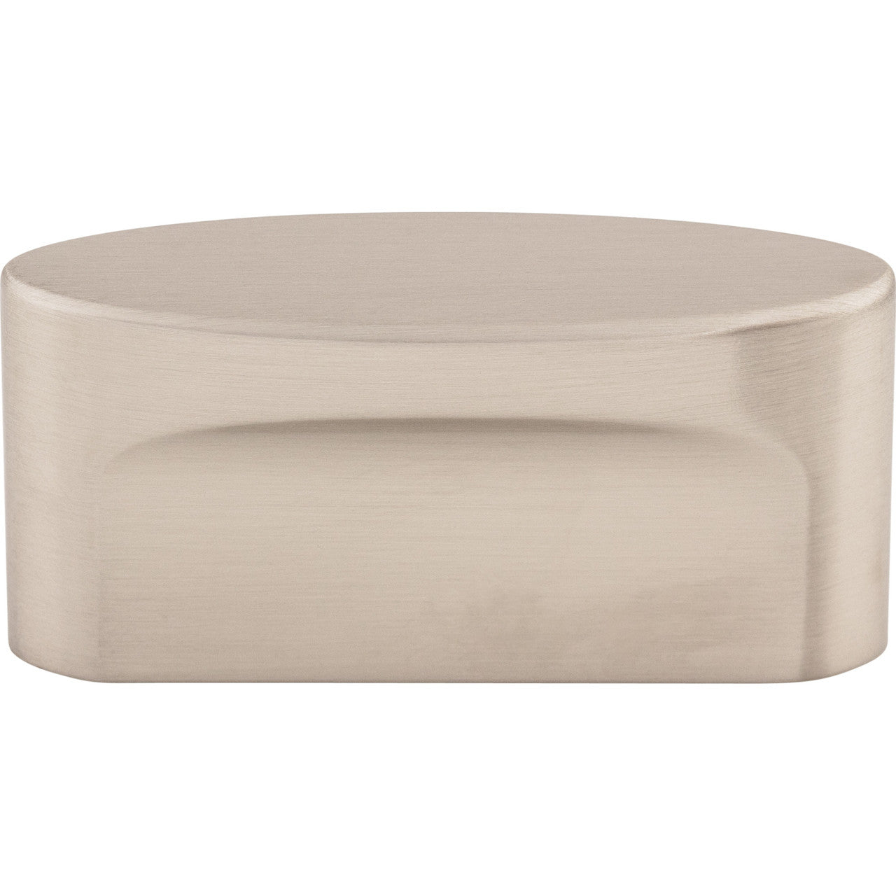 Top Knobs TK74BSN: 1-1/2" cc Sanctuary Oval Slot Cabinet Knob - Brushed Satin Nickel