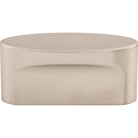 Top Knobs TK74BSN: 1-1/2" cc Sanctuary Oval Slot Cabinet Knob - Brushed Satin Nickel