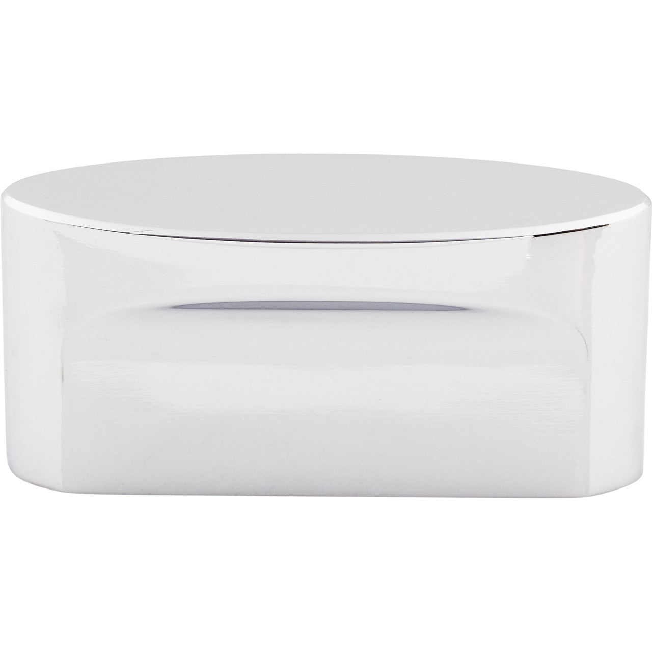 Top Knobs TK74PC: 1-1/2" cc Sanctuary Oval Slot Cabinet Knob - Polished Chrome