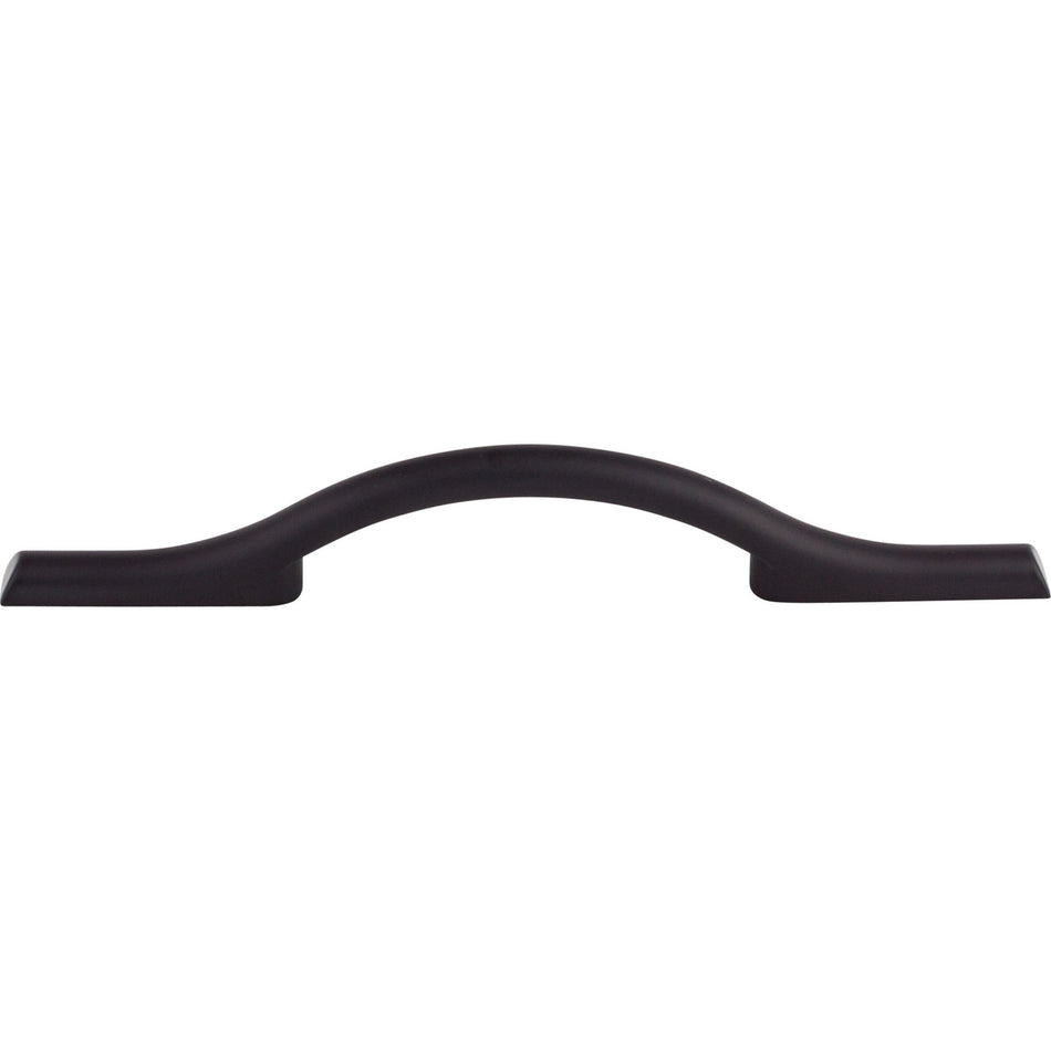 Top Knobs TK753BLK: 3-3/4" cc Somerdale Arched Cabinet Pull - Flat Black