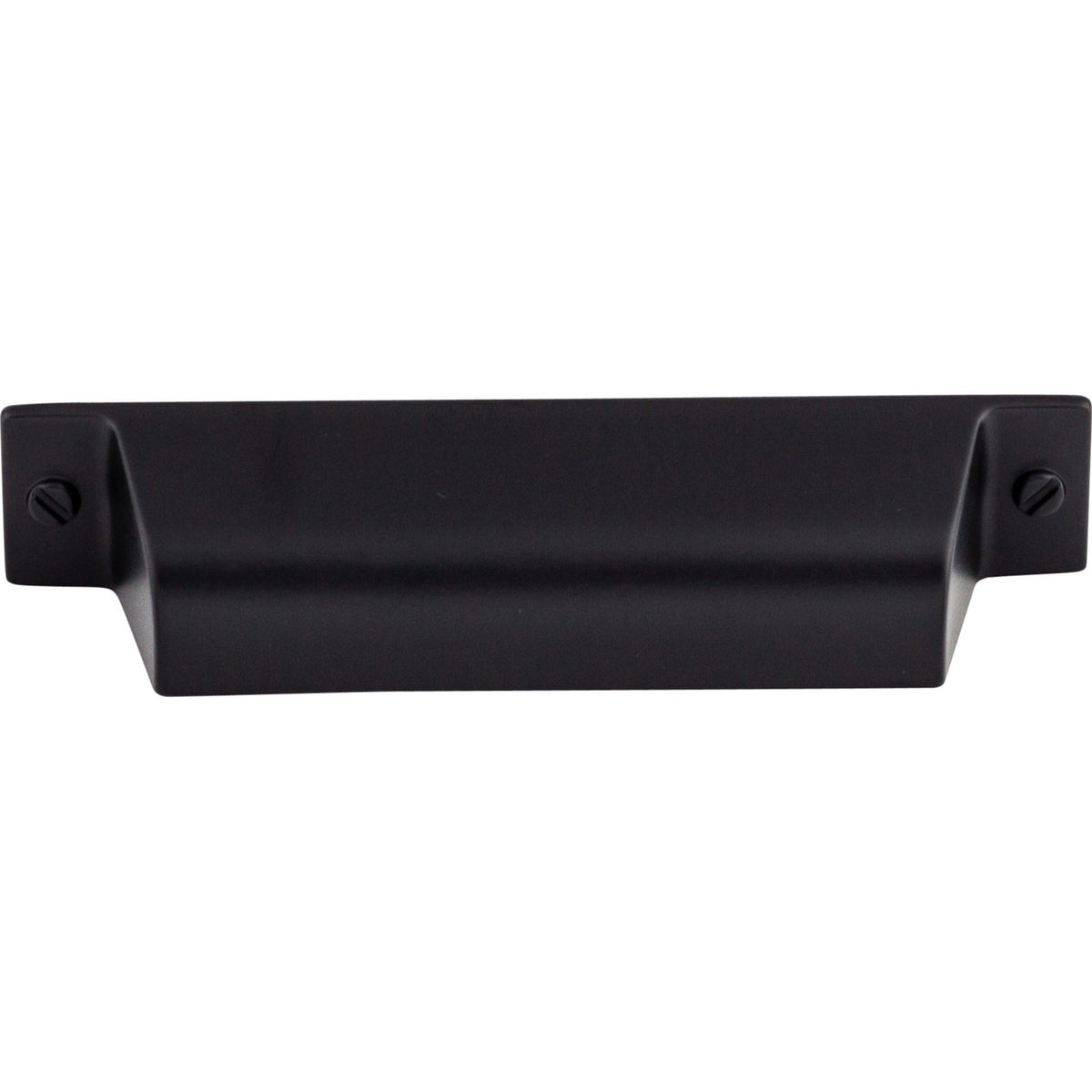 Top Knobs TK773BLK: 3-3/4" cc Channing Cup Cabinet Pull - Flat Black