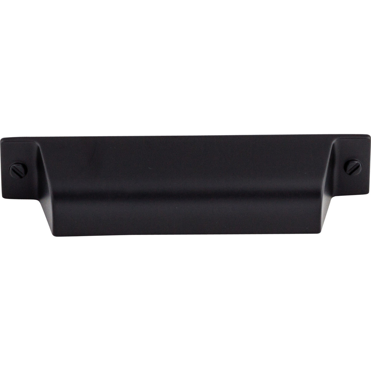 Top Knobs TK773BLK: 3-3/4" cc Channing Cup Cabinet Pull - Flat Black