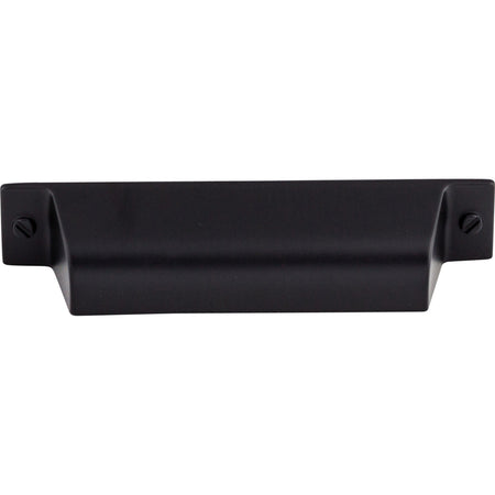 Top Knobs TK773BLK: 3-3/4" cc Channing Cup Cabinet Pull - Flat Black