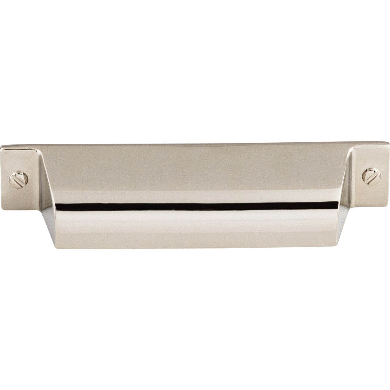 Top Knobs TK773PN: 3-3/4" cc Channing Cup Cabinet Pull - Polished Nickel