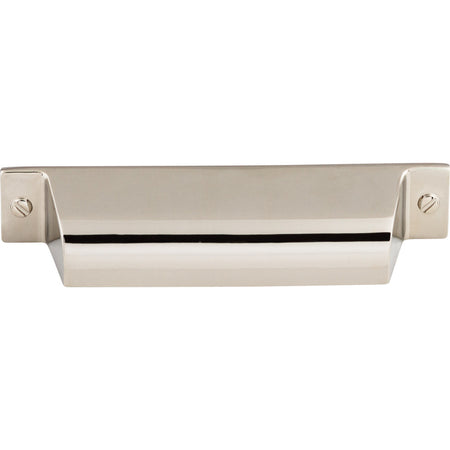 Top Knobs TK773PN: 3-3/4" cc Channing Cup Cabinet Pull - Polished Nickel