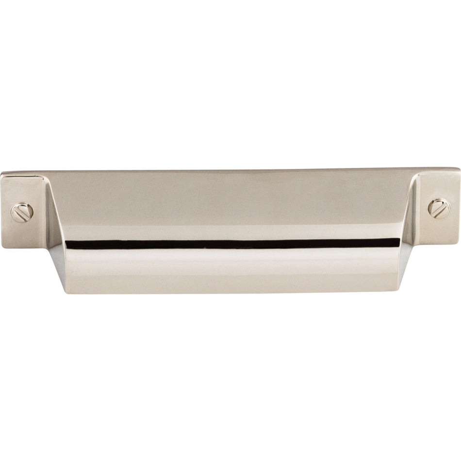 Top Knobs TK773PN: 3-3/4" cc Channing Cup Cabinet Pull - Polished Nickel