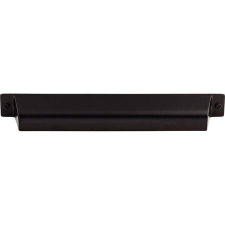 Top Knobs TK775BLK: 7" cc Channing Cup Cabinet Pull - Flat Black