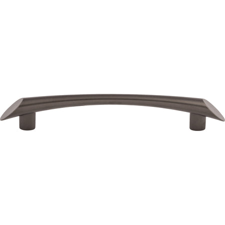 Top Knobs TK783AG: 5-1/16" cc Edgewater Curved Bar Cabinet Pull - Ash Gray
