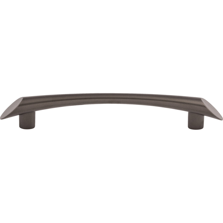 Top Knobs TK783AG: 5-1/16" cc Edgewater Curved Bar Cabinet Pull - Ash Gray