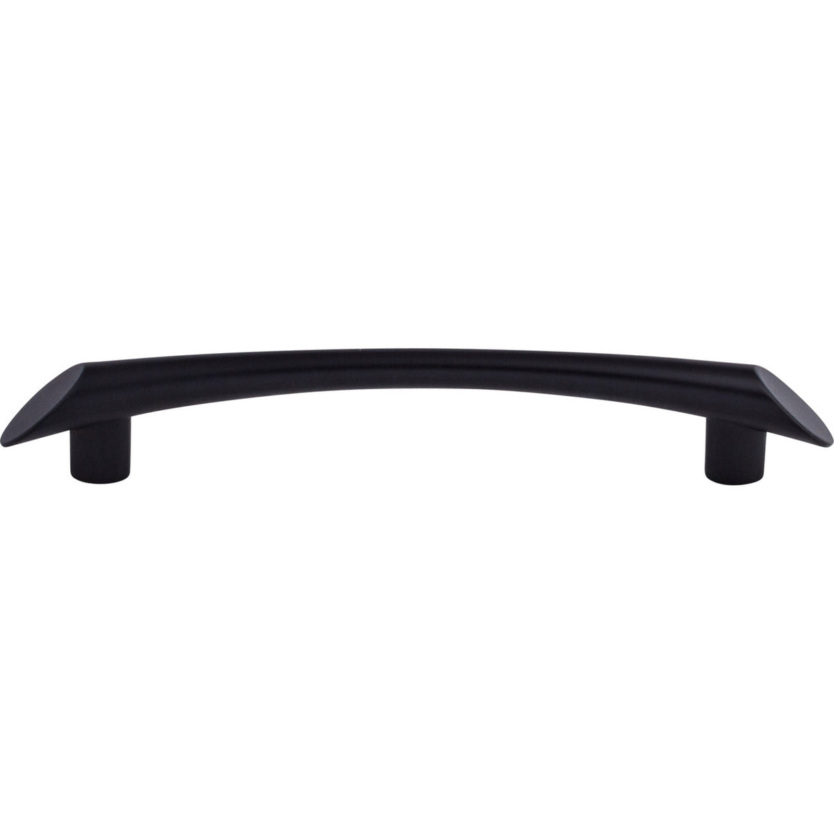Top Knobs TK783BLK: 5-1/16" cc Edgewater Curved Bar Cabinet Pull - Flat Black