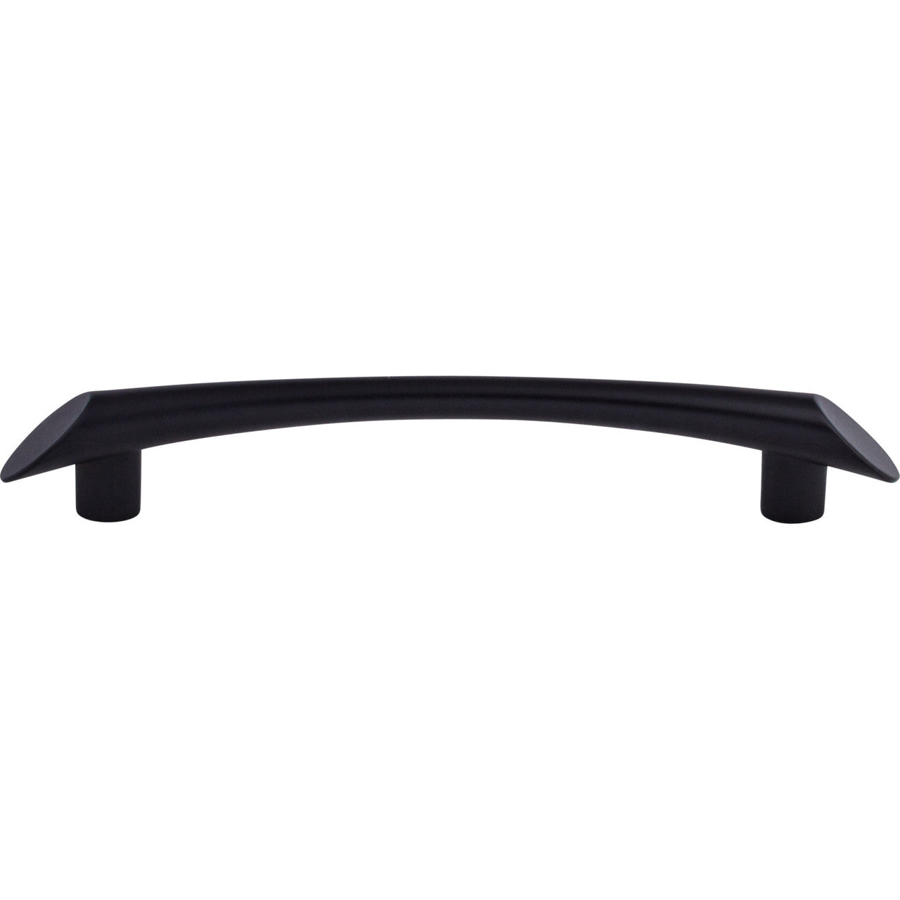 Top Knobs TK783BLK: 5-1/16" cc Edgewater Curved Bar Cabinet Pull - Flat Black