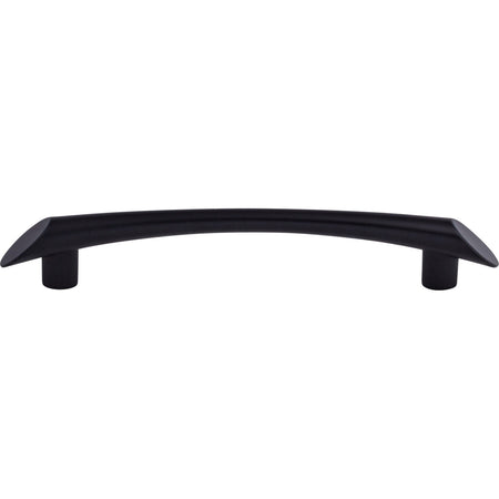Top Knobs TK783BLK: 5-1/16" cc Edgewater Curved Bar Cabinet Pull - Flat Black