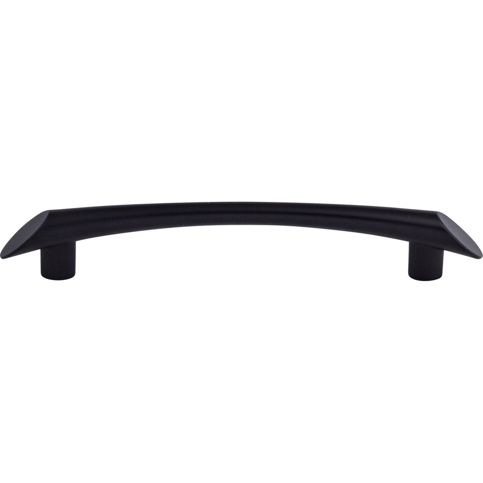 Top Knobs TK783BLK: 5-1/16" cc Edgewater Curved Bar Cabinet Pull - Flat Black