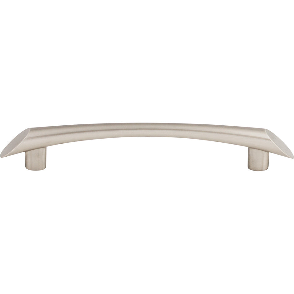 Top Knobs TK783BSN: 5-1/16" cc Edgewater Curved Bar Cabinet Pull - Brushed Satin Nickel