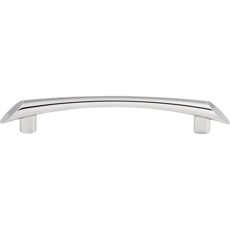 Top Knobs TK783PC: 5-1/16" cc Edgewater Curved Bar Cabinet Pull - Polished Chrome