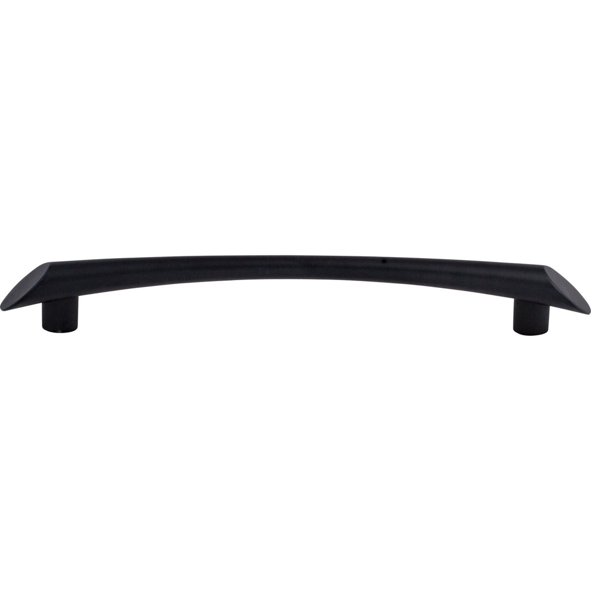 Top Knobs TK784BLK: 6-5/16" cc Edgewater Curved Bar Cabinet Pull - Flat Black