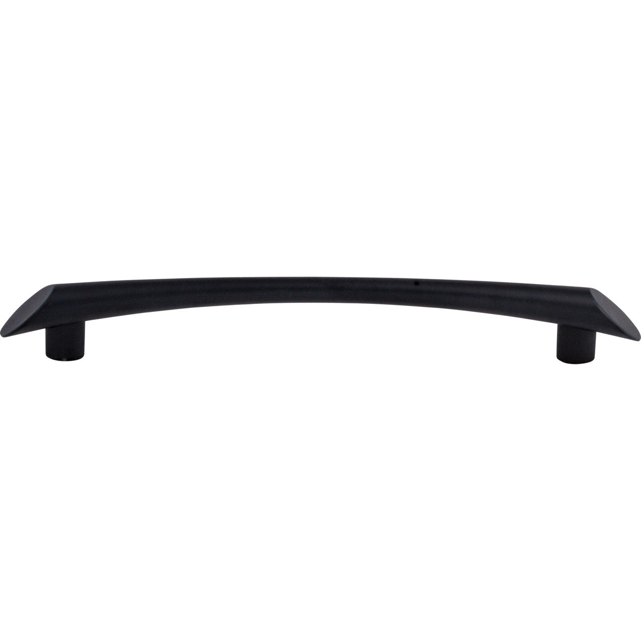 Top Knobs TK784BLK: 6-5/16" cc Edgewater Curved Bar Cabinet Pull - Flat Black