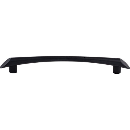 Top Knobs TK784BLK: 6-5/16" cc Edgewater Curved Bar Cabinet Pull - Flat Black