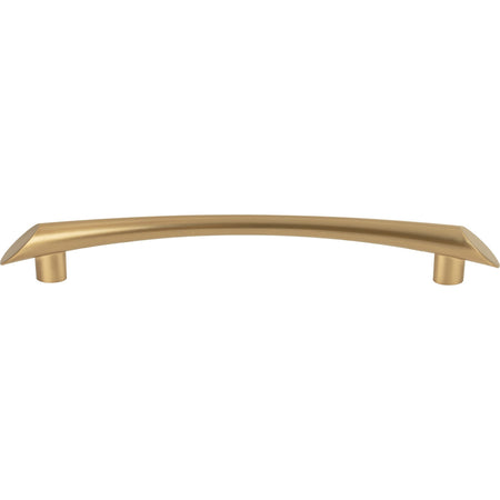 Top Knobs TK784HB: 6-5/16" cc Edgewater Curved Bar Cabinet Pull - Honey Bronze
