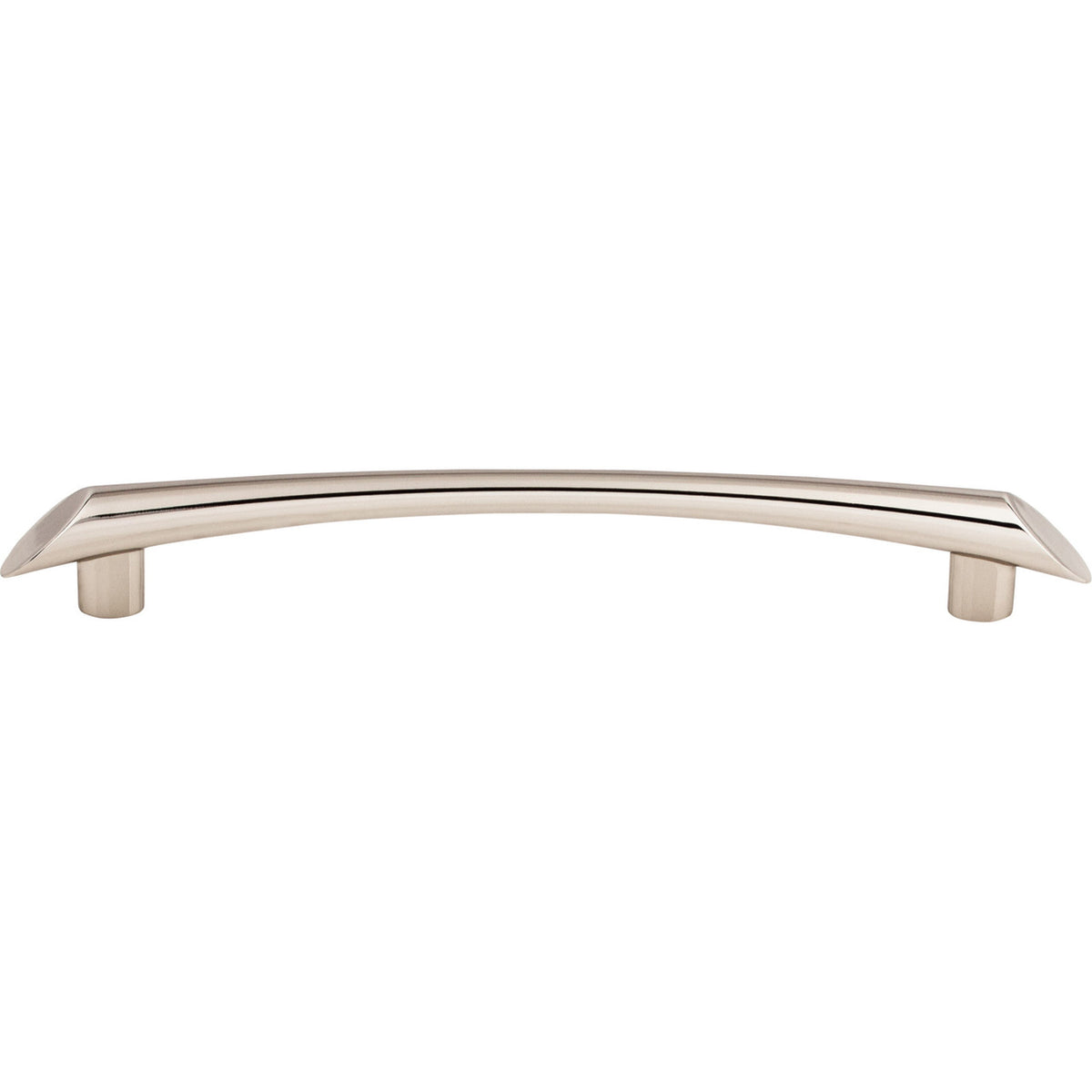 Top Knobs TK784PN: 6-5/16" cc Edgewater Curved Bar Cabinet Pull - Polished Nickel