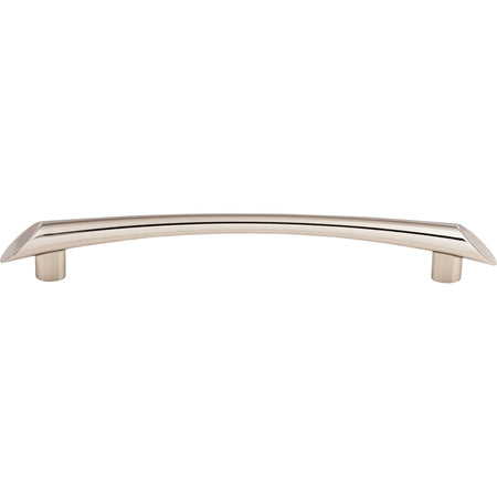 Top Knobs TK784PN: 6-5/16" cc Edgewater Curved Bar Cabinet Pull - Polished Nickel