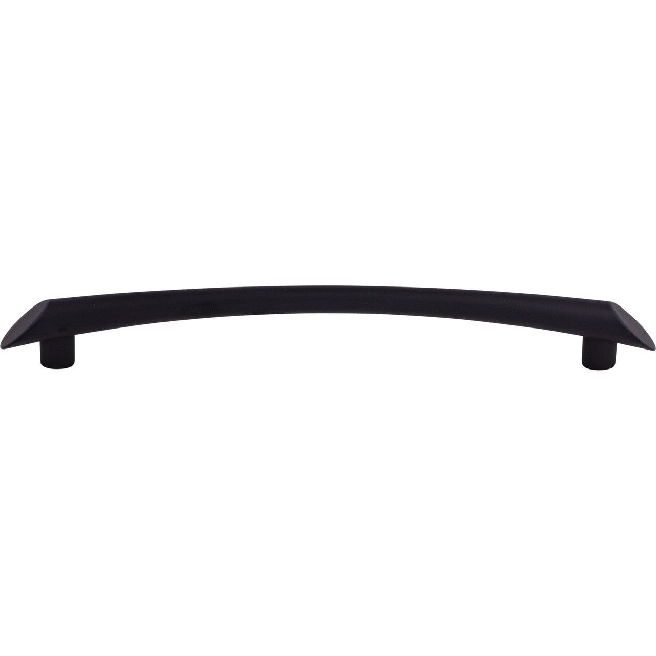 Top Knobs TK785BLK: 7-9/16" cc Edgewater Curved Bar Cabinet Pull - Flat Black