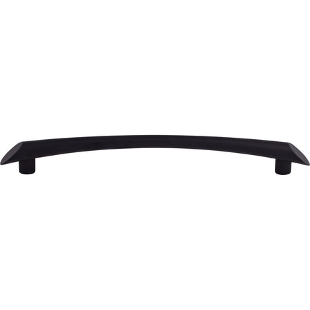 Top Knobs TK785BLK: 7-9/16" cc Edgewater Curved Bar Cabinet Pull - Flat Black