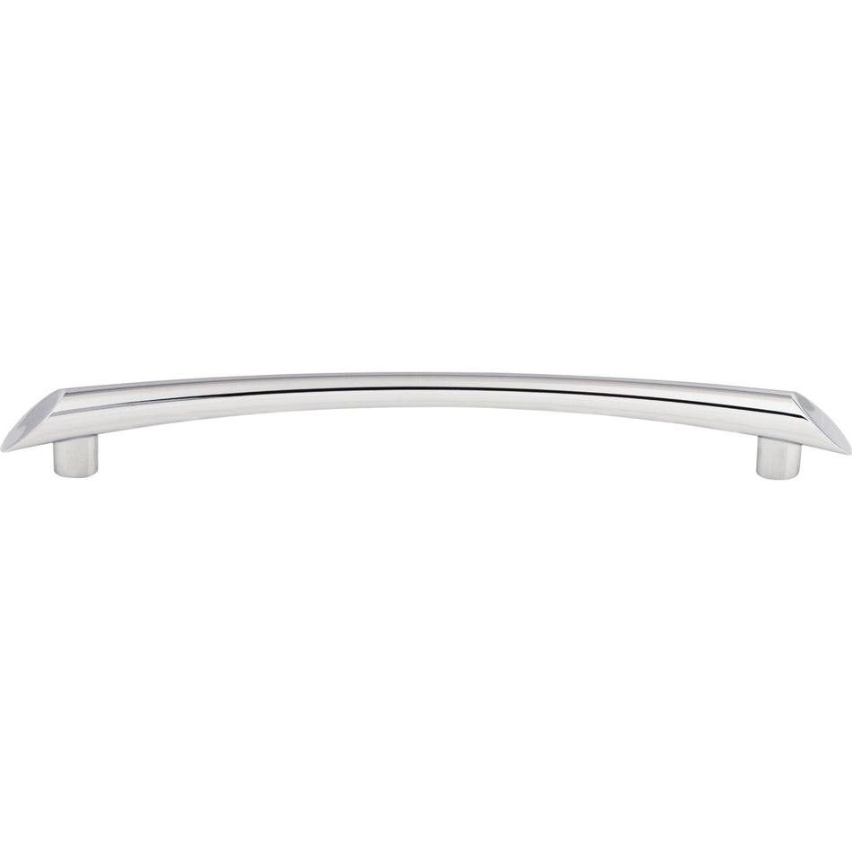Top Knobs TK785PC: 7-9/16" cc Edgewater Curved Bar Cabinet Pull - Polished Chrome