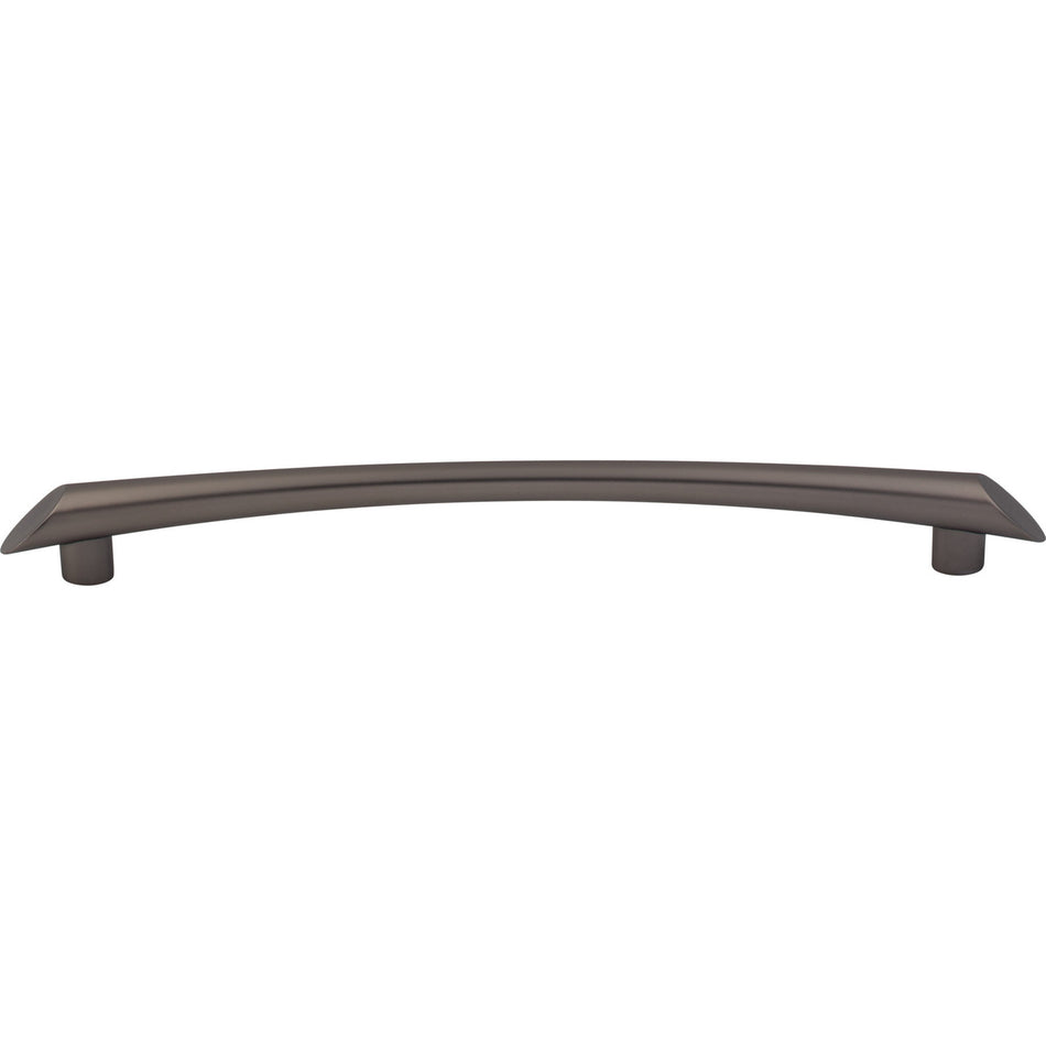 Top Knobs TK786AG: 9" cc Edgewater Curved Bar Cabinet Pull - Ash Gray