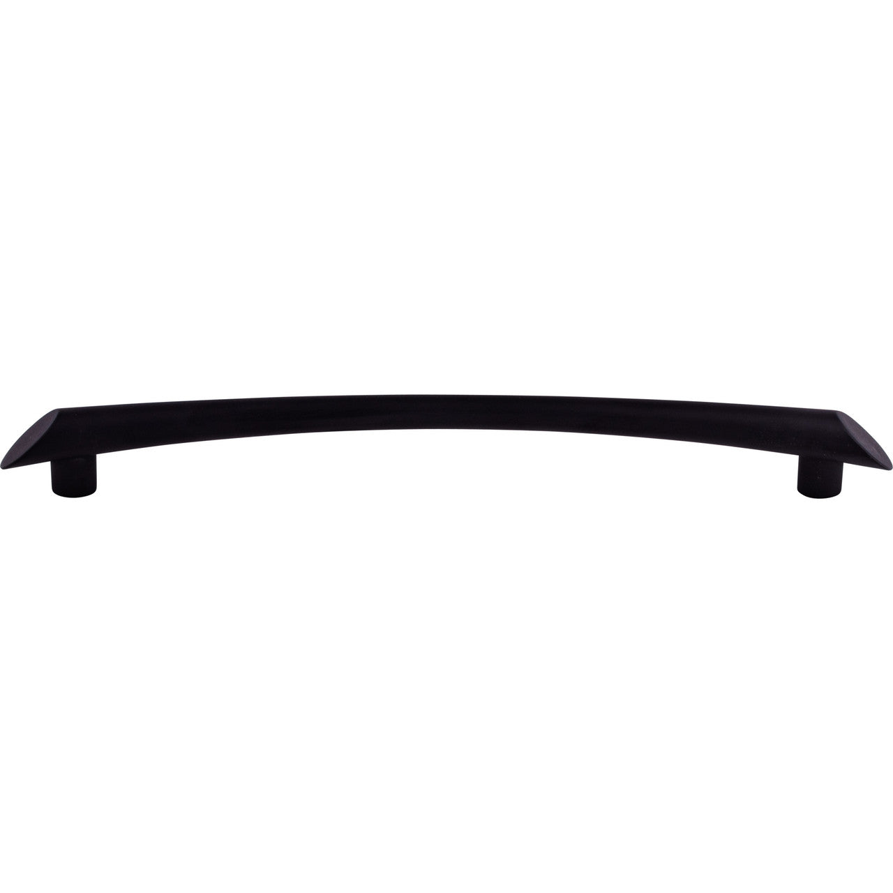 Top Knobs TK786BLK: 9" cc Edgewater Curved Bar Cabinet Pull - Flat Black
