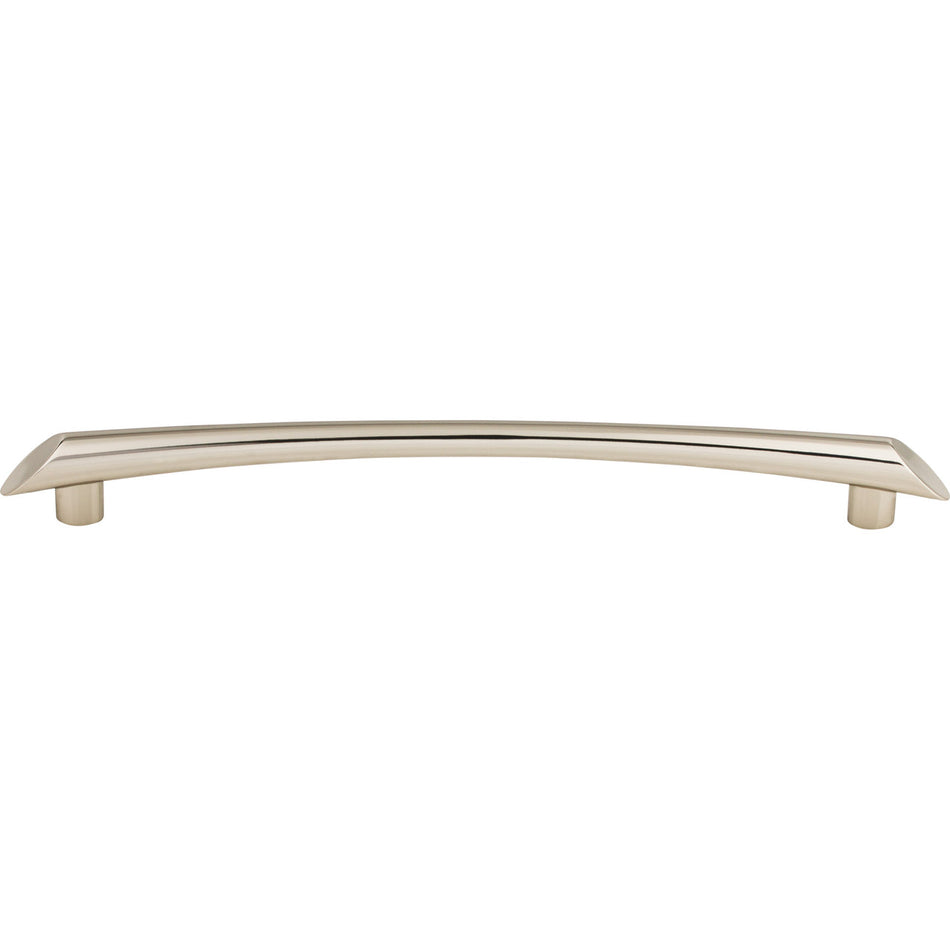 Top Knobs TK786PN: 9" cc Edgewater Curved Bar Cabinet Pull - Polished Nickel