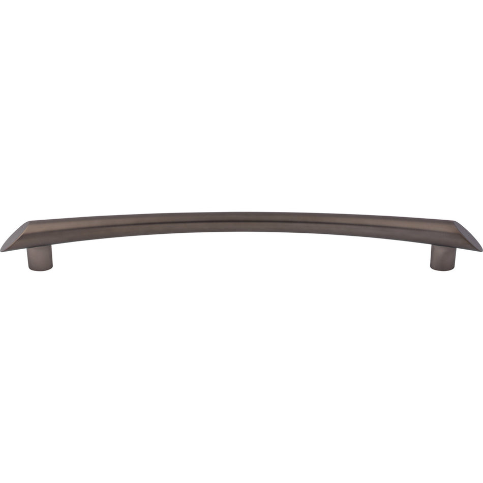 Top Knobs TK788AG: 12" cc Edgewater Curved Bar Appliance Pull - Ash Gray