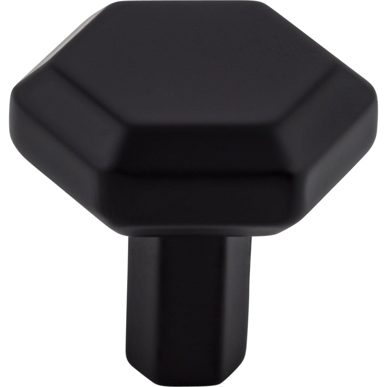 Top Knobs TK791BLK: 1-1/8" Lydia Hexagonal Cabinet Knob - Flat Black