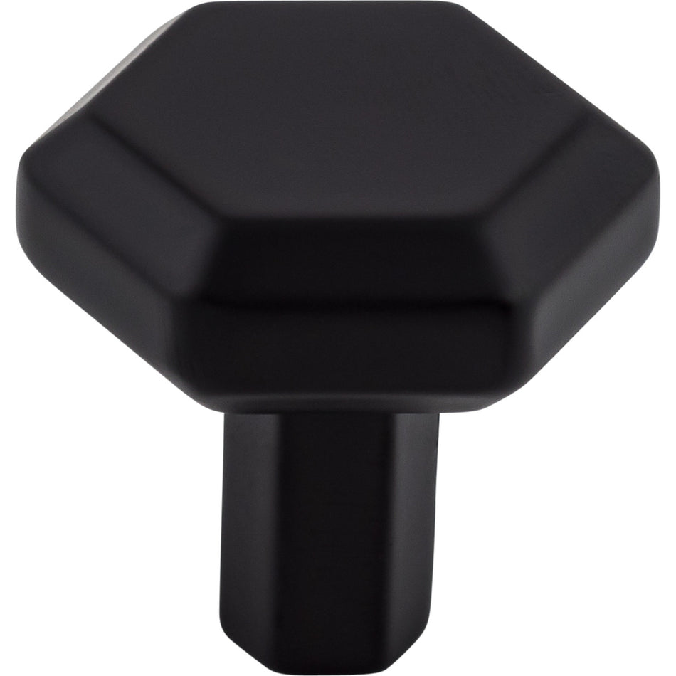 Top Knobs TK791BLK: 1-1/8" Lydia Hexagonal Cabinet Knob - Flat Black