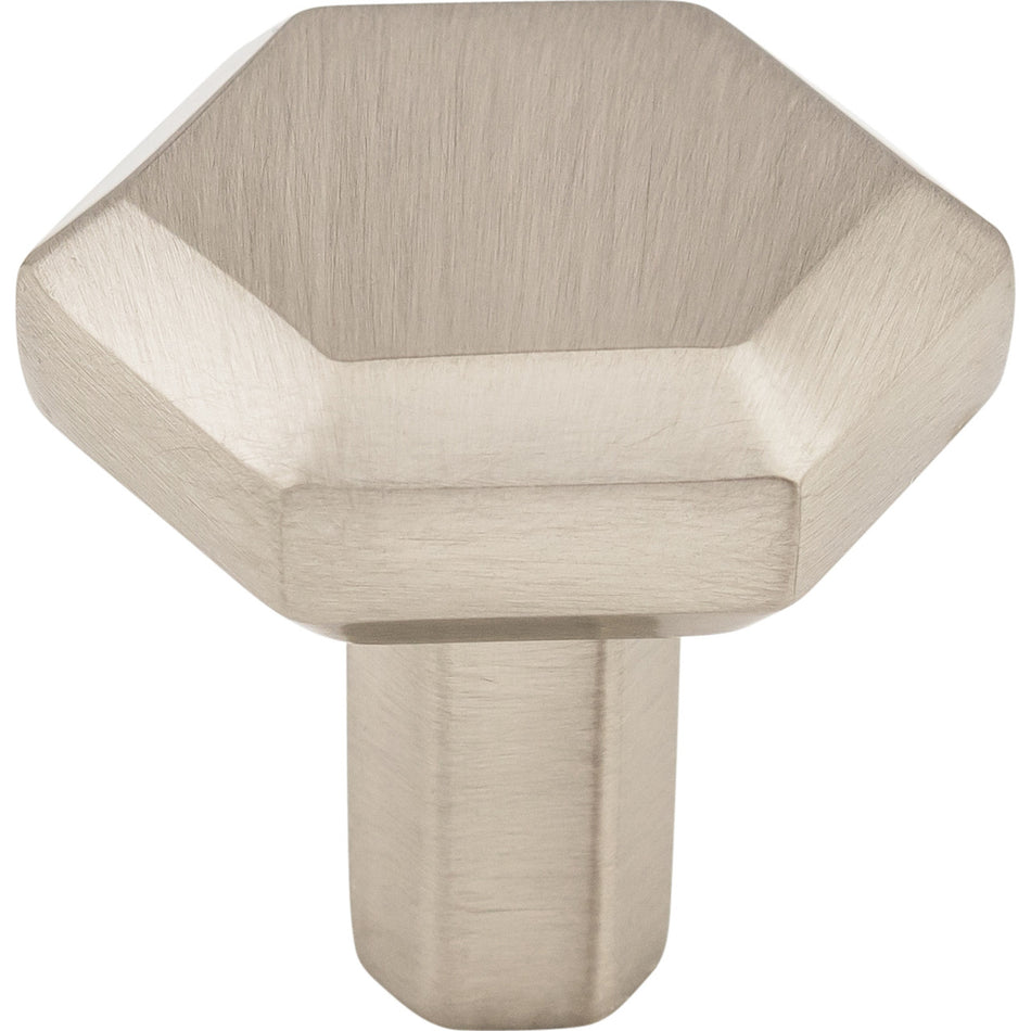 Top Knobs TK791BSN: 1-1/8" Lydia Hexagonal Cabinet Knob - Brushed Satin Nickel