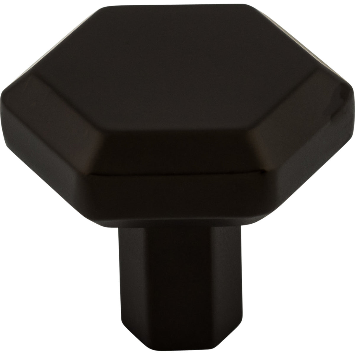 Top Knobs TK792BLK: 1-1/4" Lydia Hexagonal Cabinet Knob - Flat Black