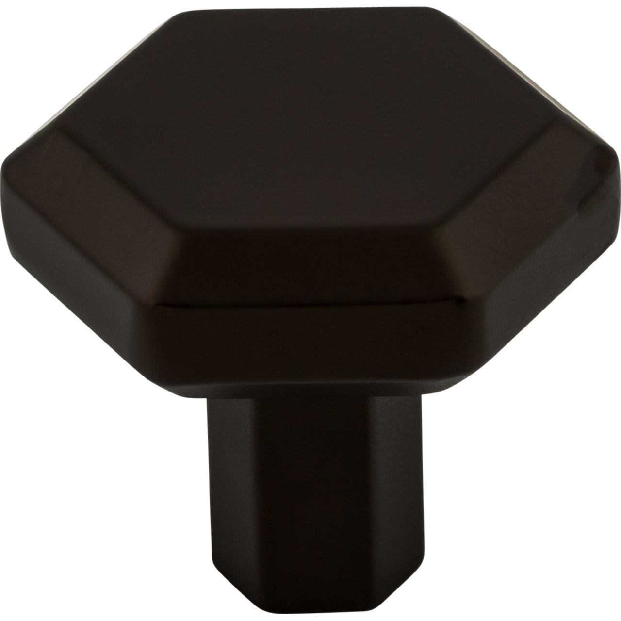 Top Knobs TK792BLK: 1-1/4" Lydia Hexagonal Cabinet Knob - Flat Black