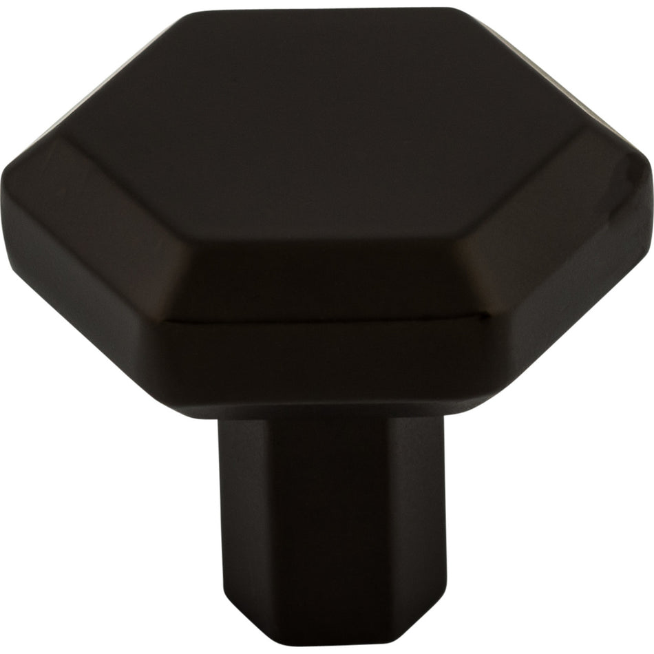 Top Knobs TK792BLK: 1-1/4" Lydia Hexagonal Cabinet Knob - Flat Black
