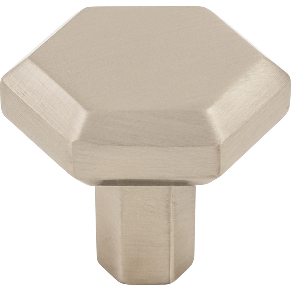 Top Knobs TK792BSN: 1-1/4" Lydia Hexagonal Cabinet Knob - Brushed Satin Nickel