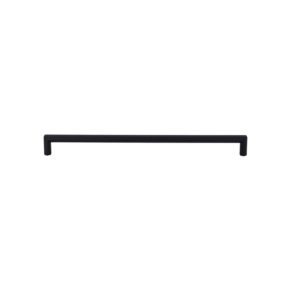 Top Knobs TK797BLK: 12" cc Lydia Bar Cabinet Pull - Flat Black