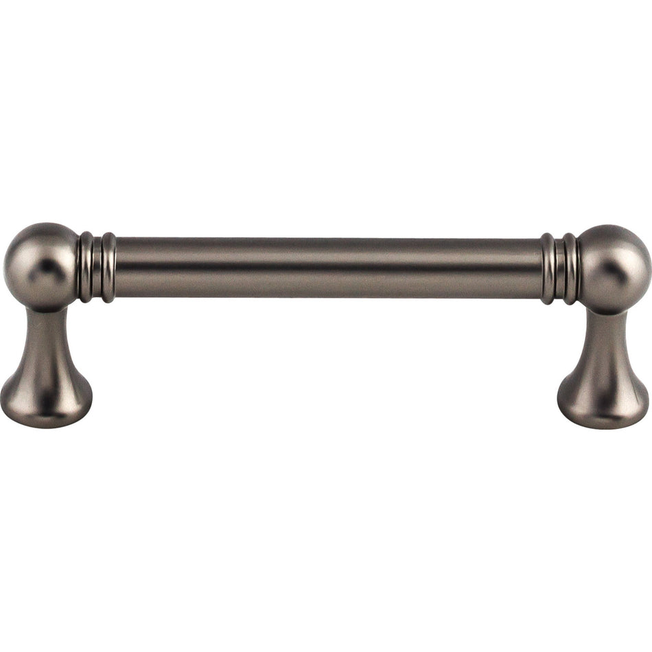 Top Knobs TK802AG: 3-3/4" cc Kara Round Bar Cabinet Pull - Ash Gray