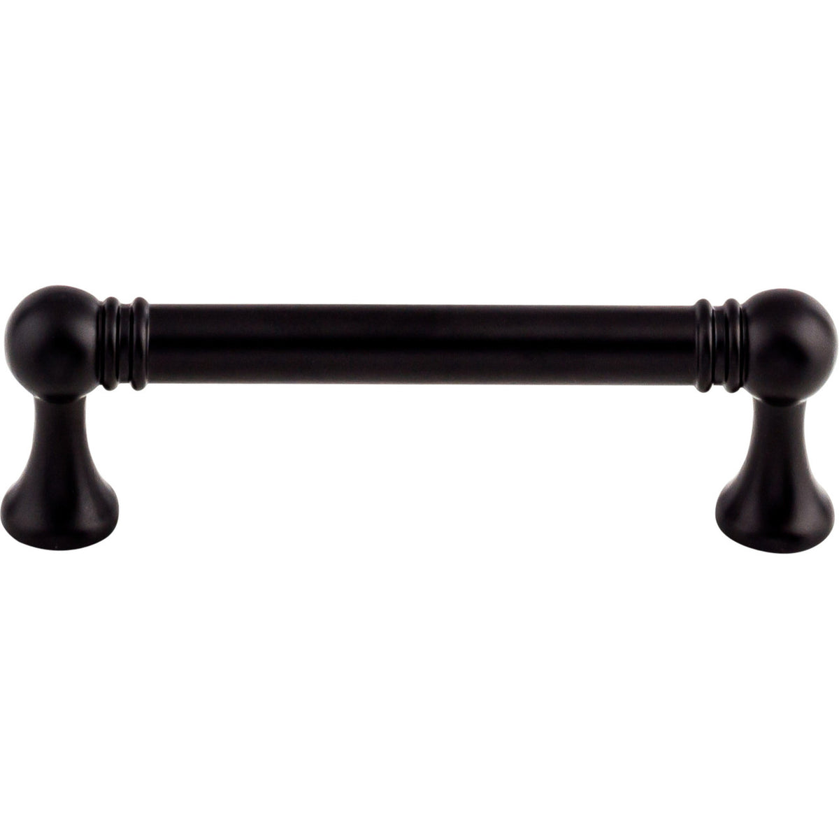 Top Knobs TK802BLK: 3-3/4" cc Kara Round Bar Cabinet Pull - Flat Black