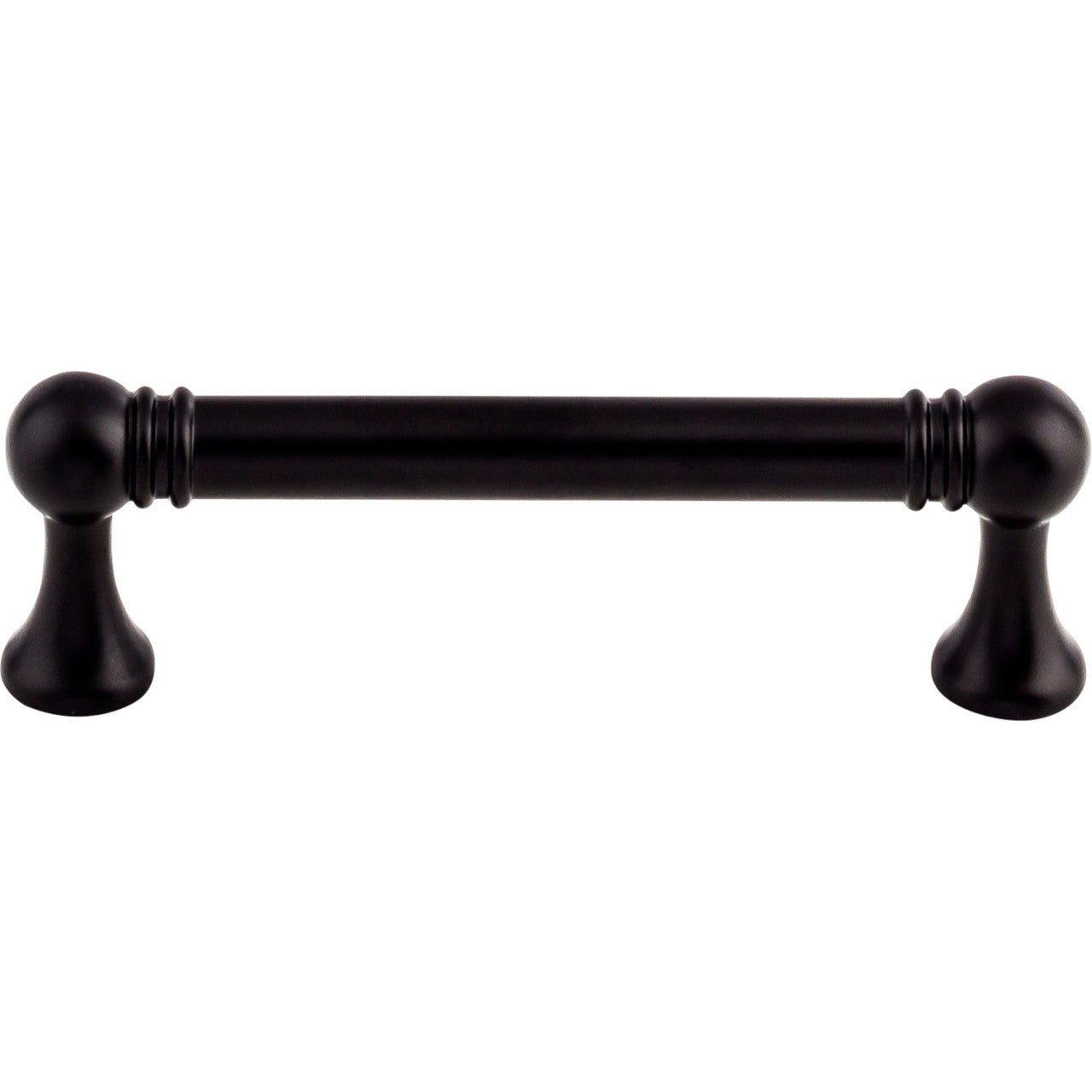 Top Knobs TK802BLK: 3-3/4" cc Kara Round Bar Cabinet Pull - Flat Black